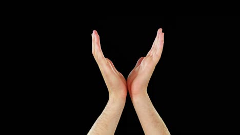 close-up of hands gesturing