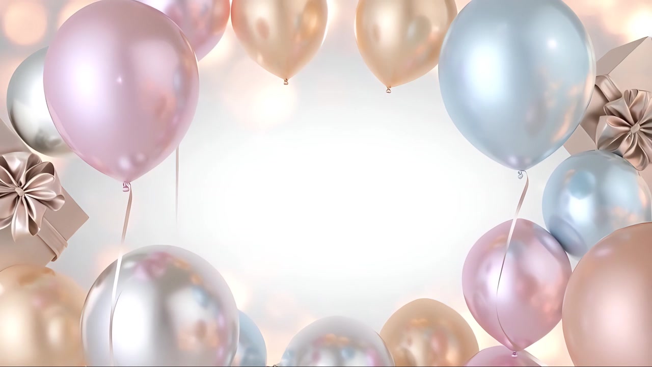 Sfondo di compleanno con palloncini 4K