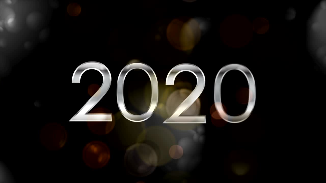 New Year 2020 abstract dark bokeh video animation