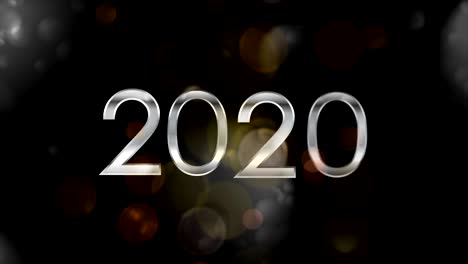 new year 2020 abstract dark bokeh video animation