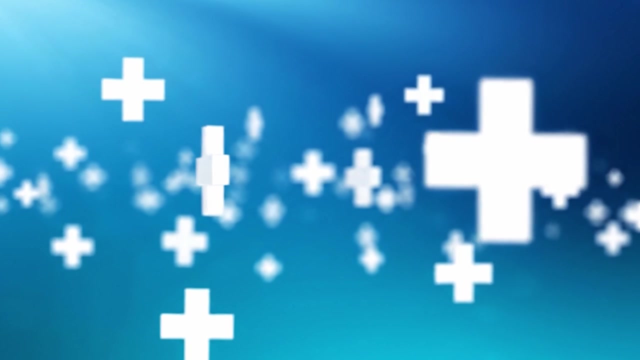 Dynamic Presentation of White Plus Symbols on a Soft Blue Gradient Background, Creating a Visually Appealing Aesthetic for Various Applications