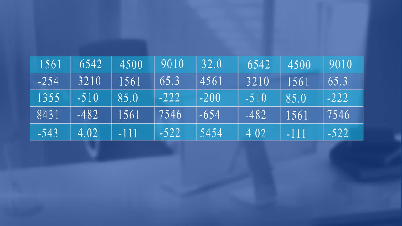 Animation of data processing over work station in office