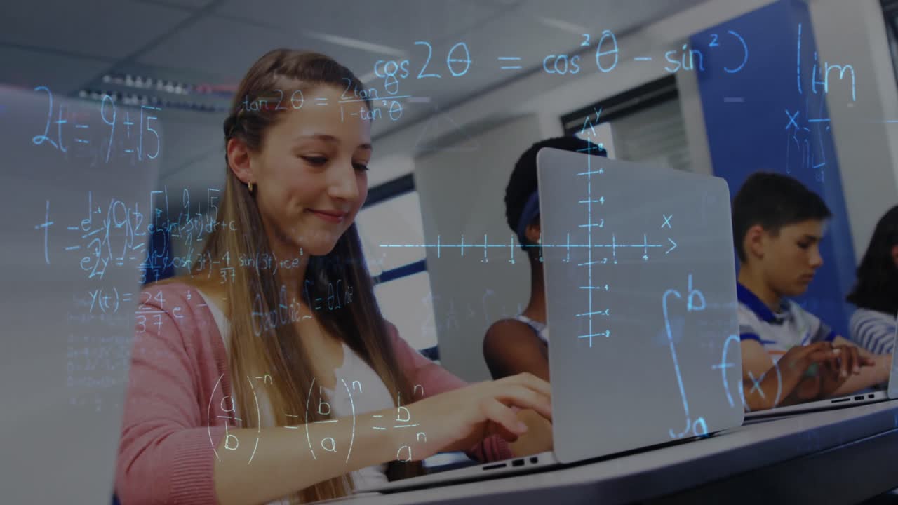 animación de ecuaciones matemáticas sobre escolares usando computadoras portátiles