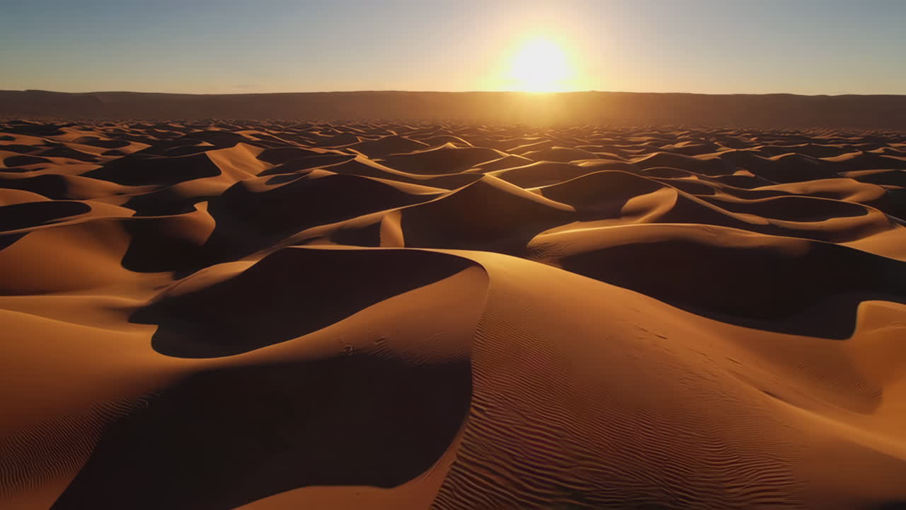 el amanecer del desierto sobre las dunas de arena