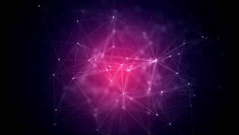 abstract loop motion background with flickering light on digital plexus pattern of future innovation