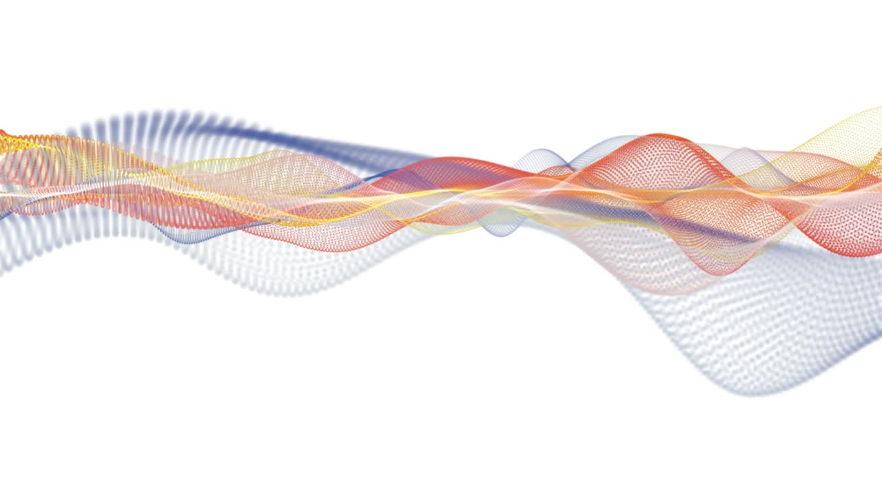 천천히 움직이는 입자 파동 물체와 함께 환상적인 애니메이션, 4096x2304 루프 4k