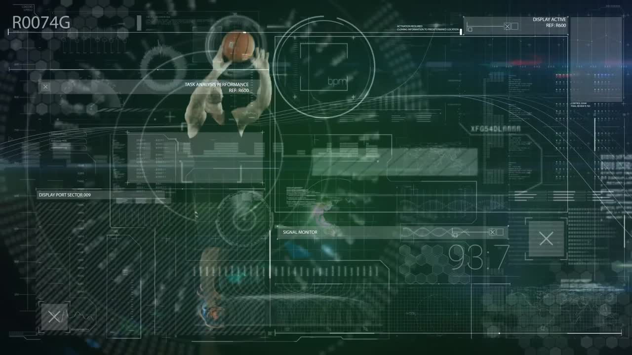 농구 선수의 애니메이션, 스 스캔 및 데이터 처리