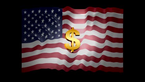 bandera de los estados unidos y el símbolo del dólar