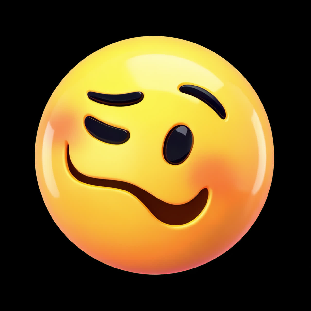 3D woozy face emoticon animation isoleret aktiv, transparent 4K-video, alfakanal, ProRes 4444