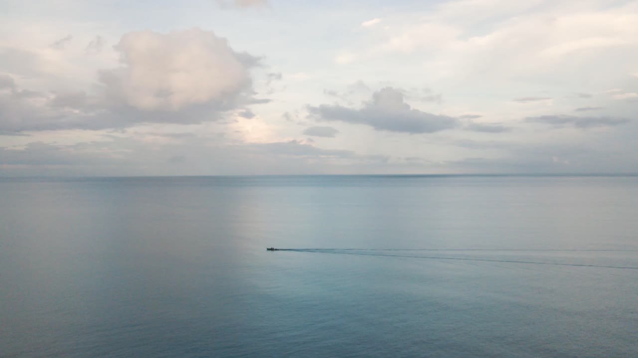 drone flying over in the ocean_01