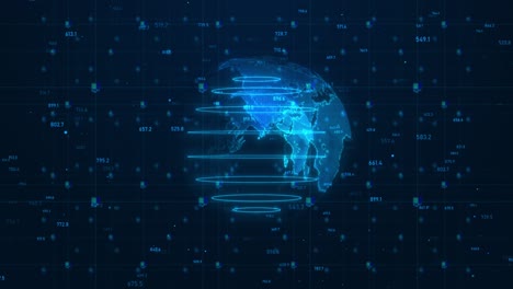 network connection structure artificial intelligence concept digital blue planet earth connect waves