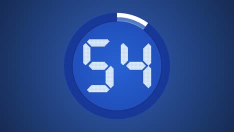 4k digital stopwatch countdown. 60 seconds