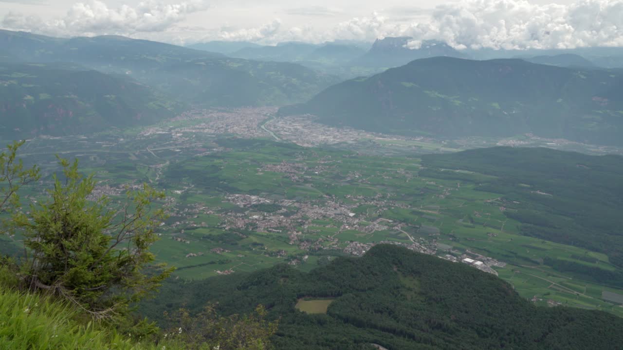 View towards Bozen - Bolzano from Little Mount Penegal, South Tyrol, Italy