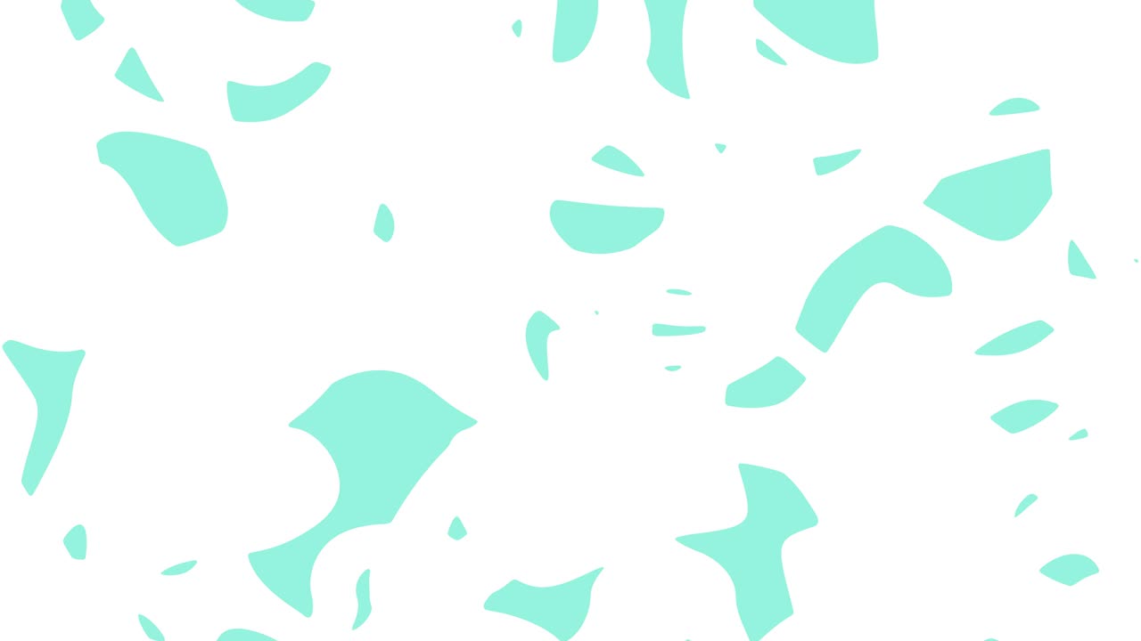 Abstract animation of green moving shapes on white background. Seamless loop animated background, wallpaper.