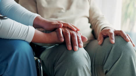 nurse comforting an elderly man