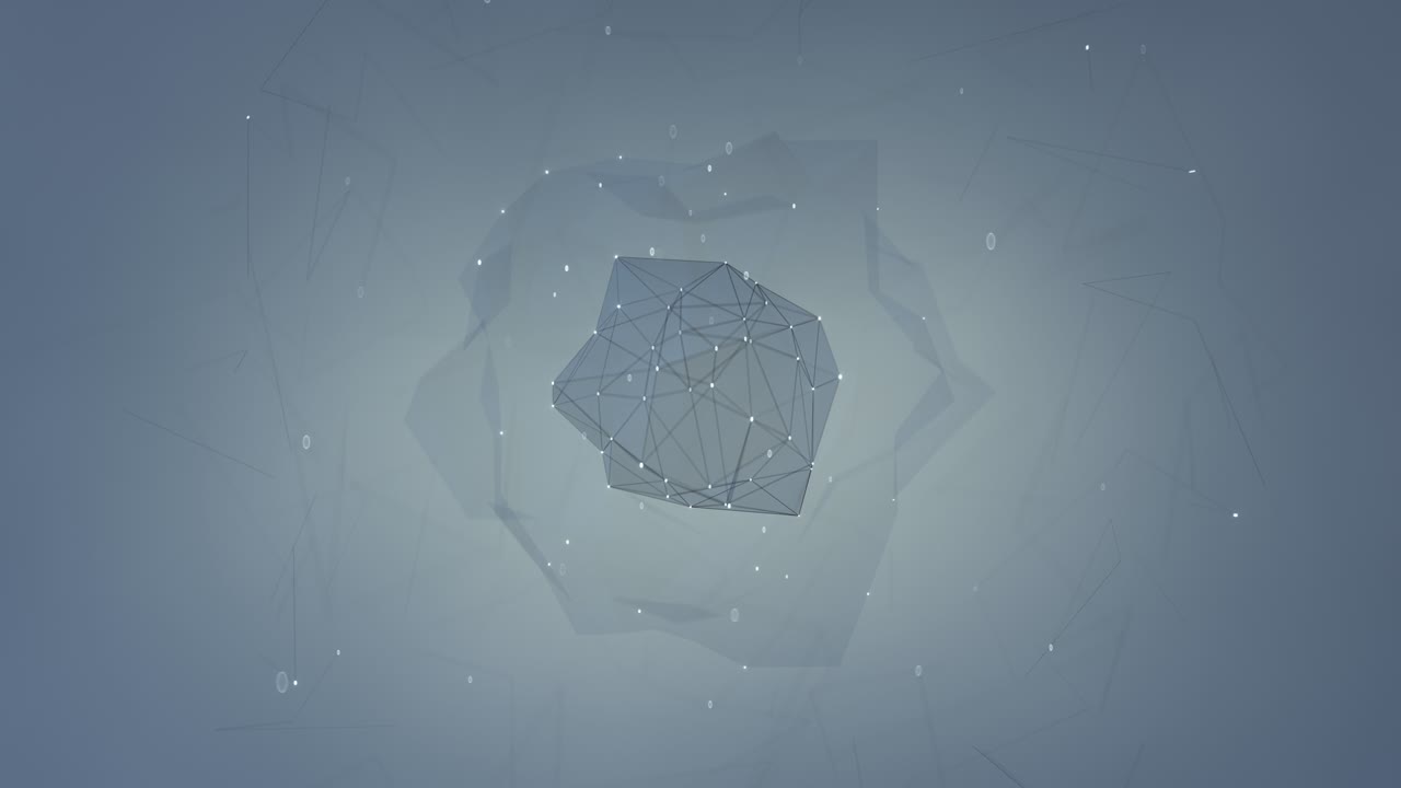 연결된 선과 점에서 구조 무결 루프 3d 렌더링 애니메이션