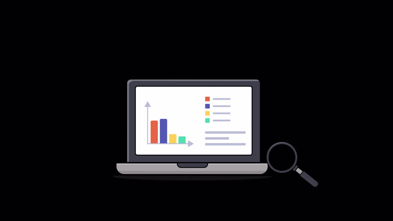 Digital Data Analysis and Reporting on Laptop Screen