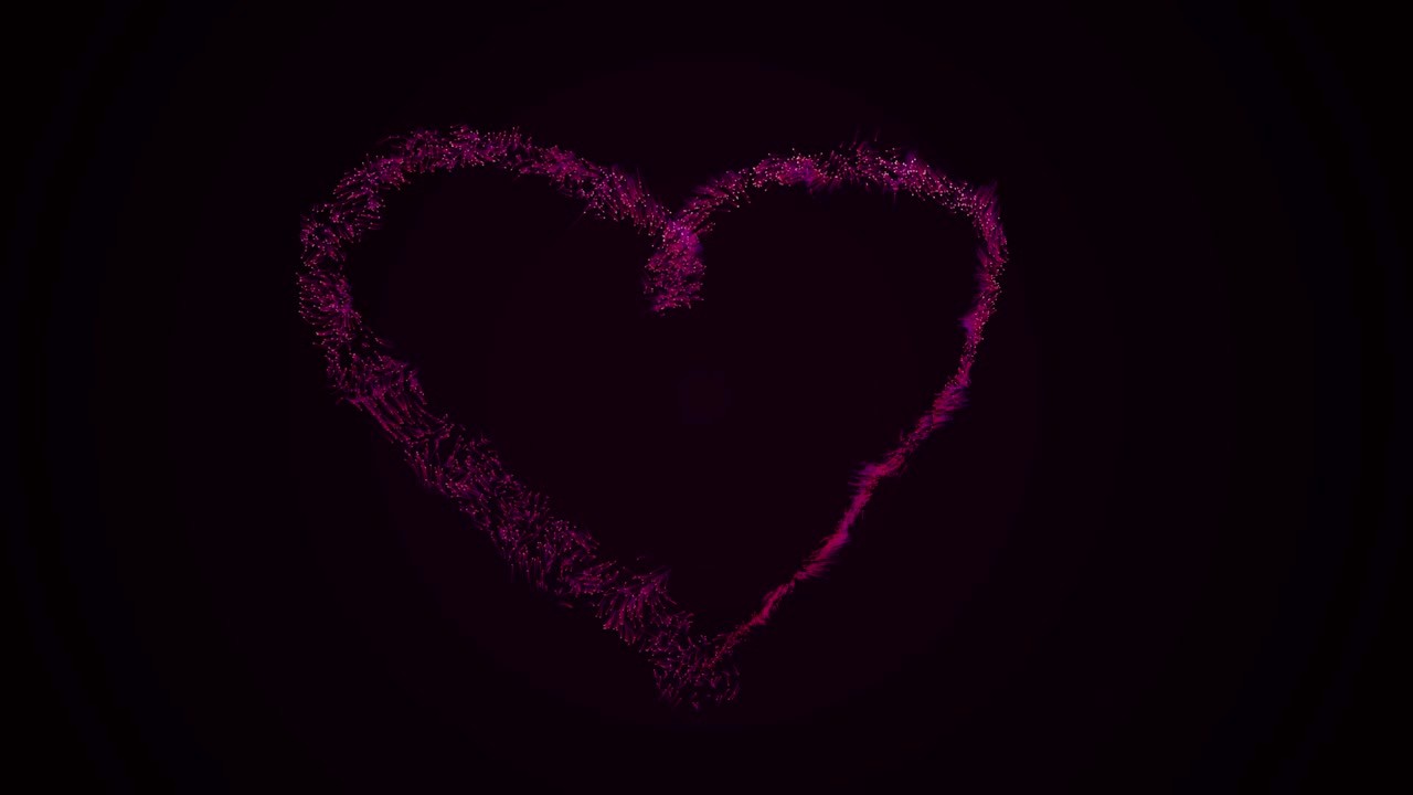 Una forma di cuore astratta disegnata con particelle