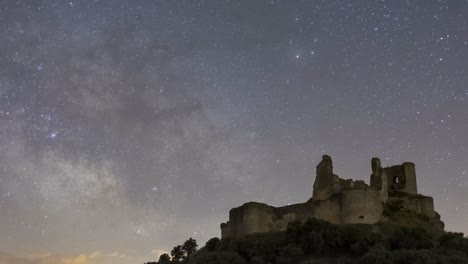 Castillo-Y-árbol-Sin-Hojas-Contra-El-Cielo-Estrellado