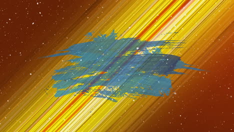animation of blue shapes moving on yellow background
