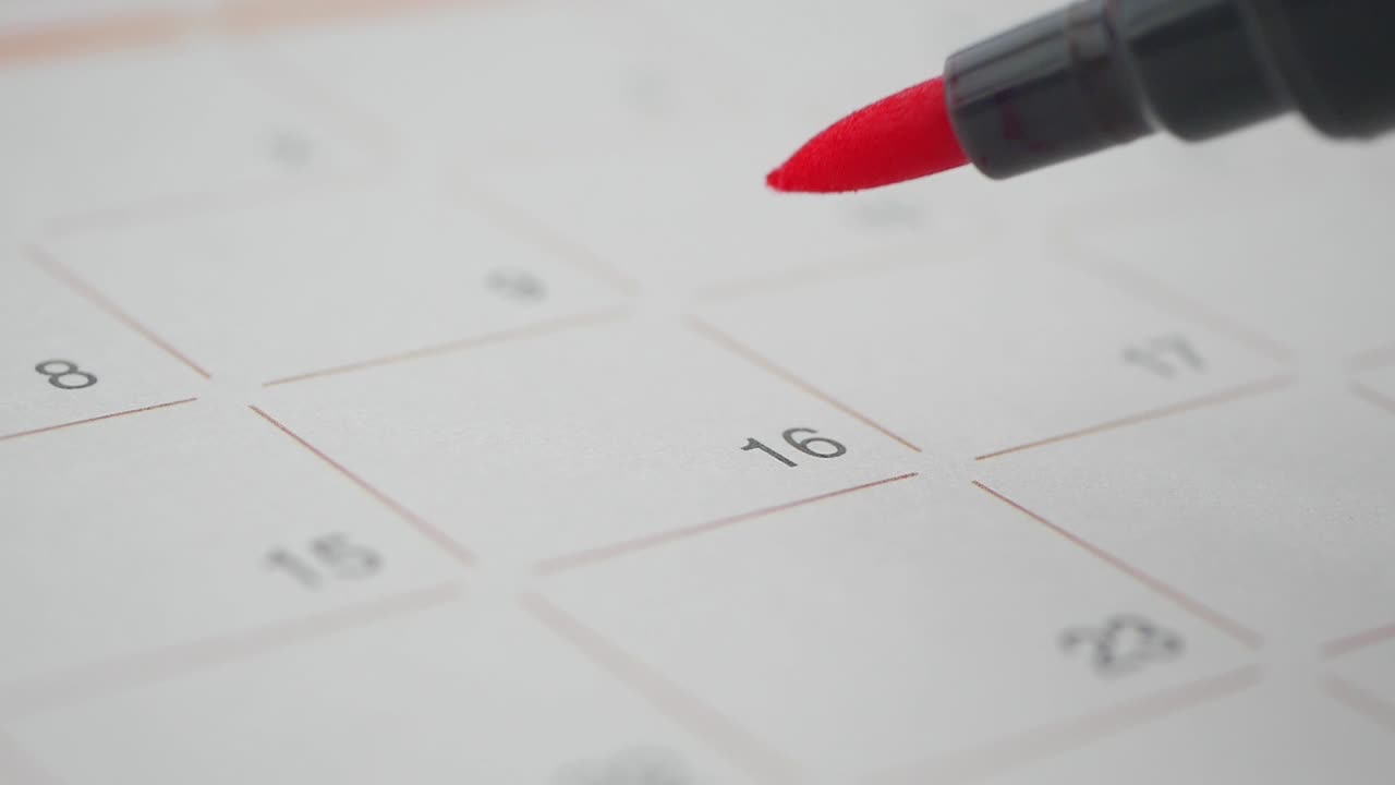 Calendar Marking Important Date