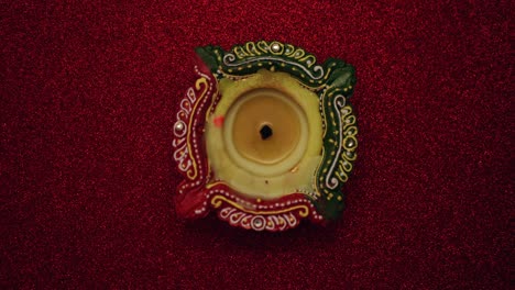 closeup de velas de cera diya para el evento de celebración de la fiesta del festival de diwali