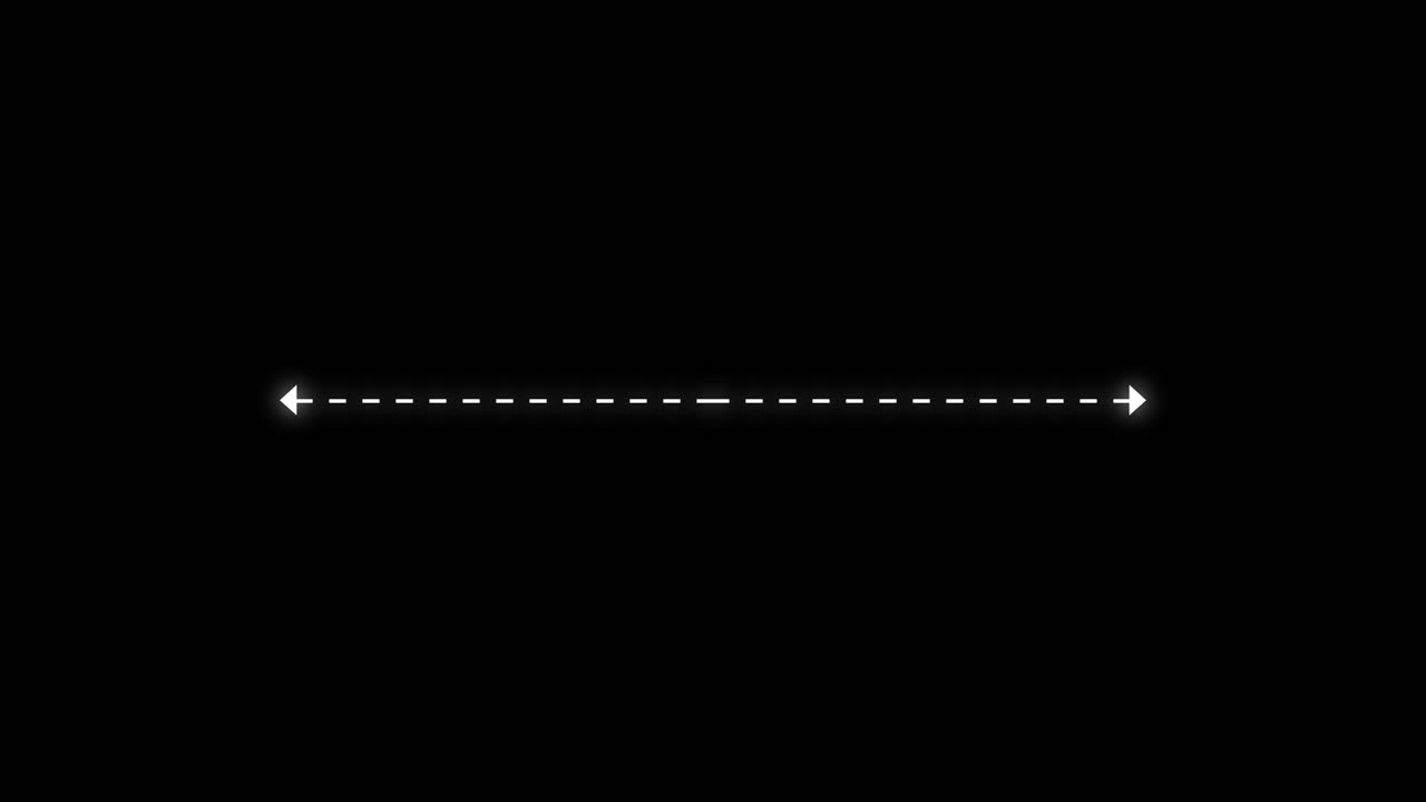 Dashed line with arrows on black background