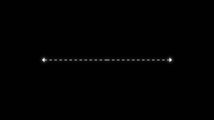 Dashed line with arrows on black background