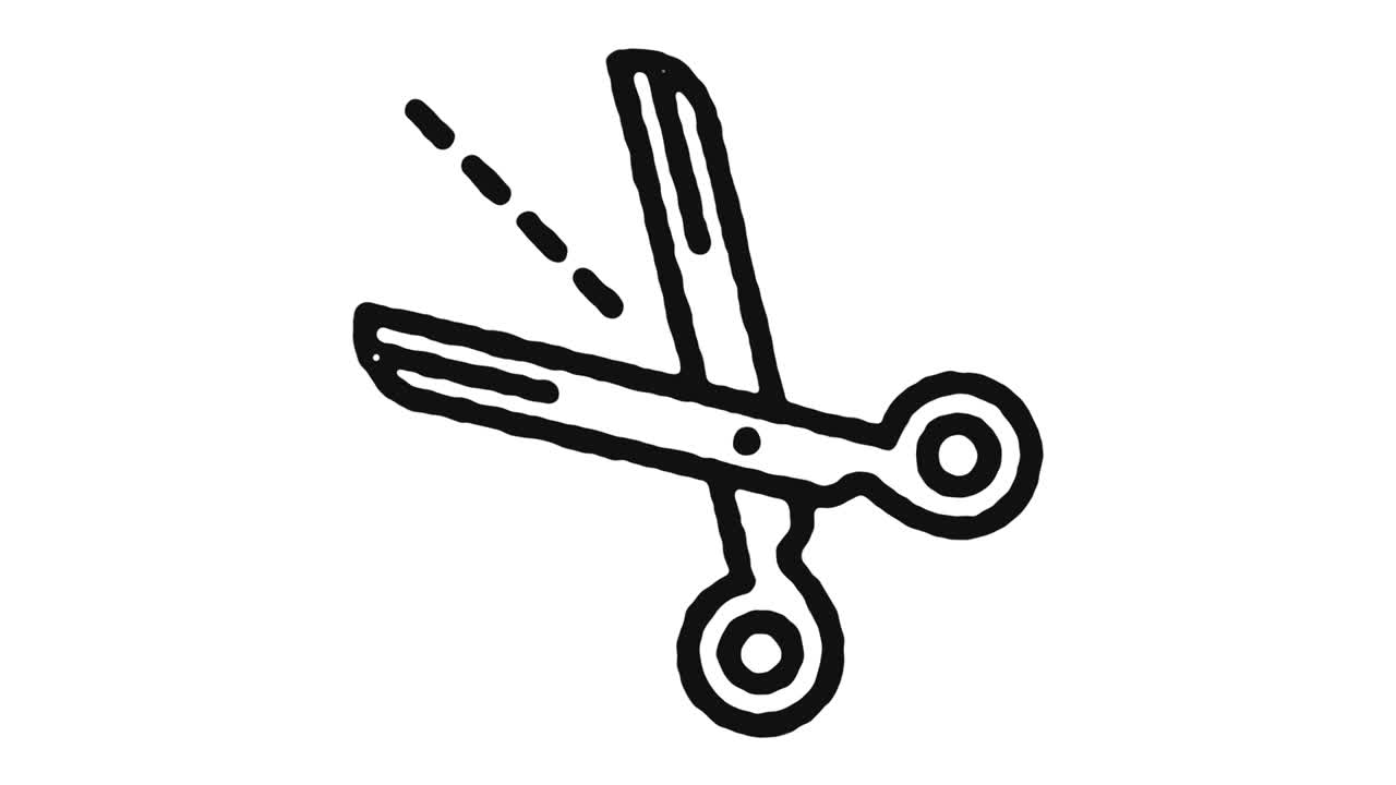 imágenes de animación del icono de las tijeras y canal alfa