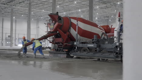 concrete floor pouring in a warehouse