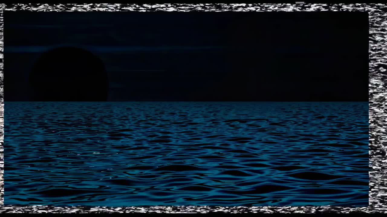 밤에 물 속에 있는 고대 인물