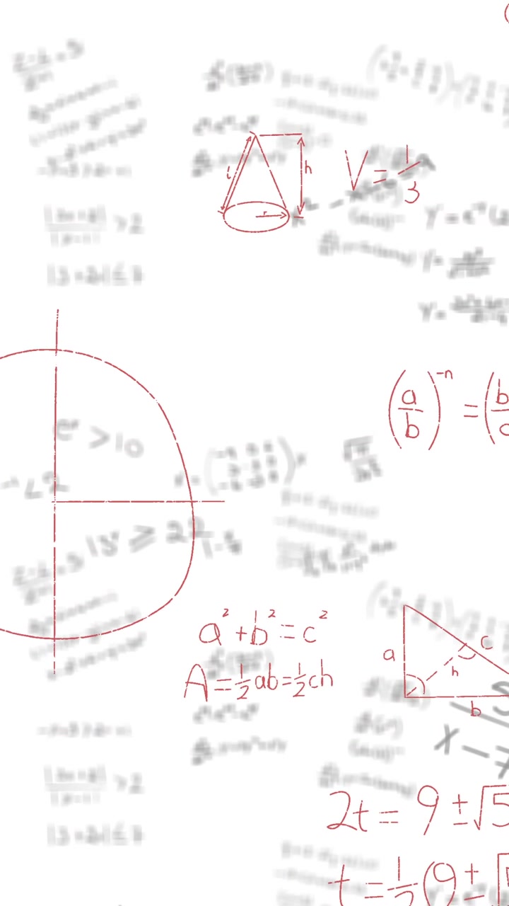 Animazione di elaborazione dati matematici su sfondo bianco
