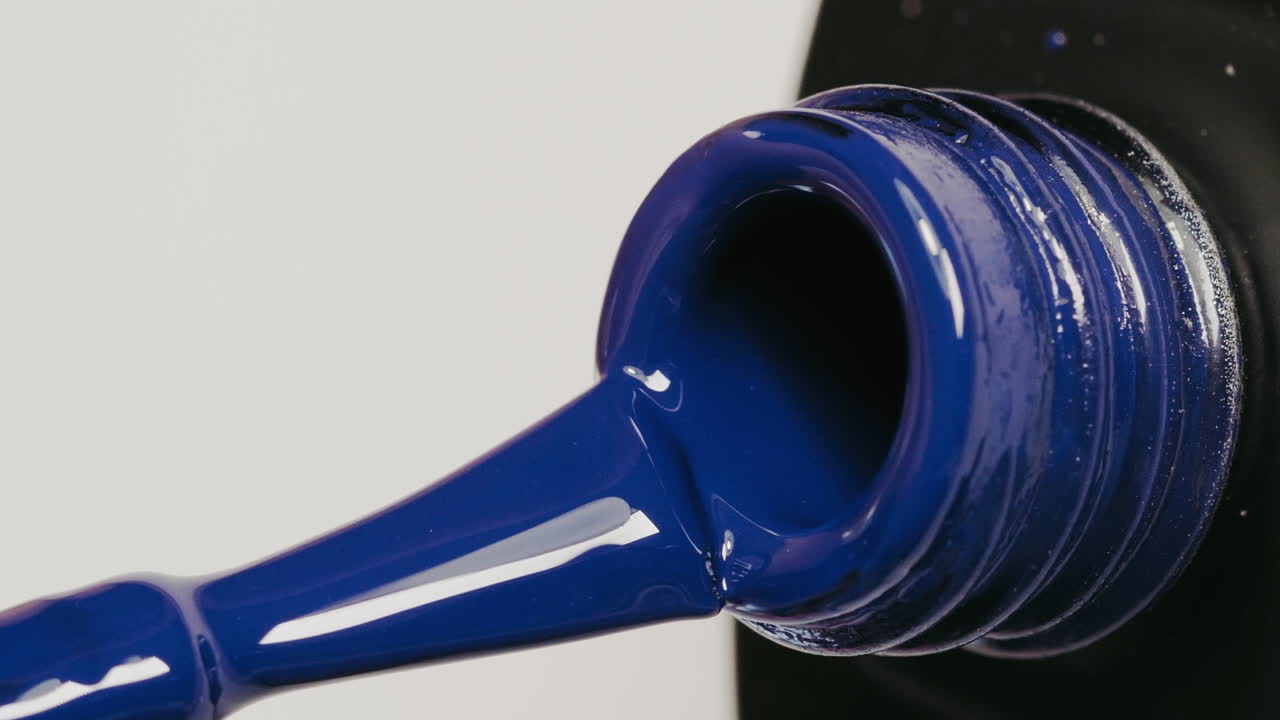 Close-up of Dark Blue Nail Polish