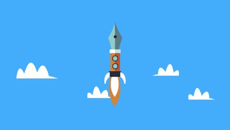 creative process animation with pen launcher