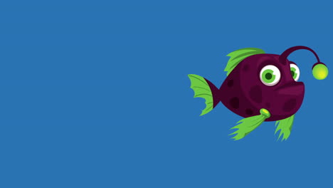 lantern fish swiming sealife animation