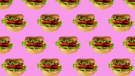 fondo de color de animación de hamburguesa plana