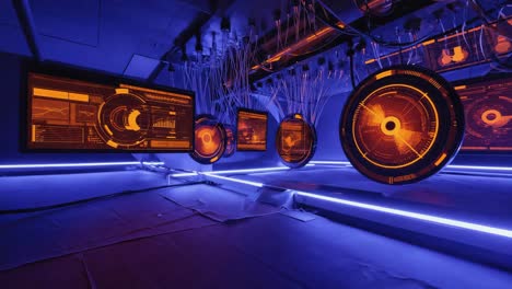 futuristic control room with advanced technology