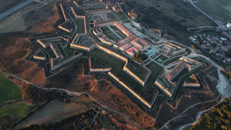 aerial view of a historic fortress
