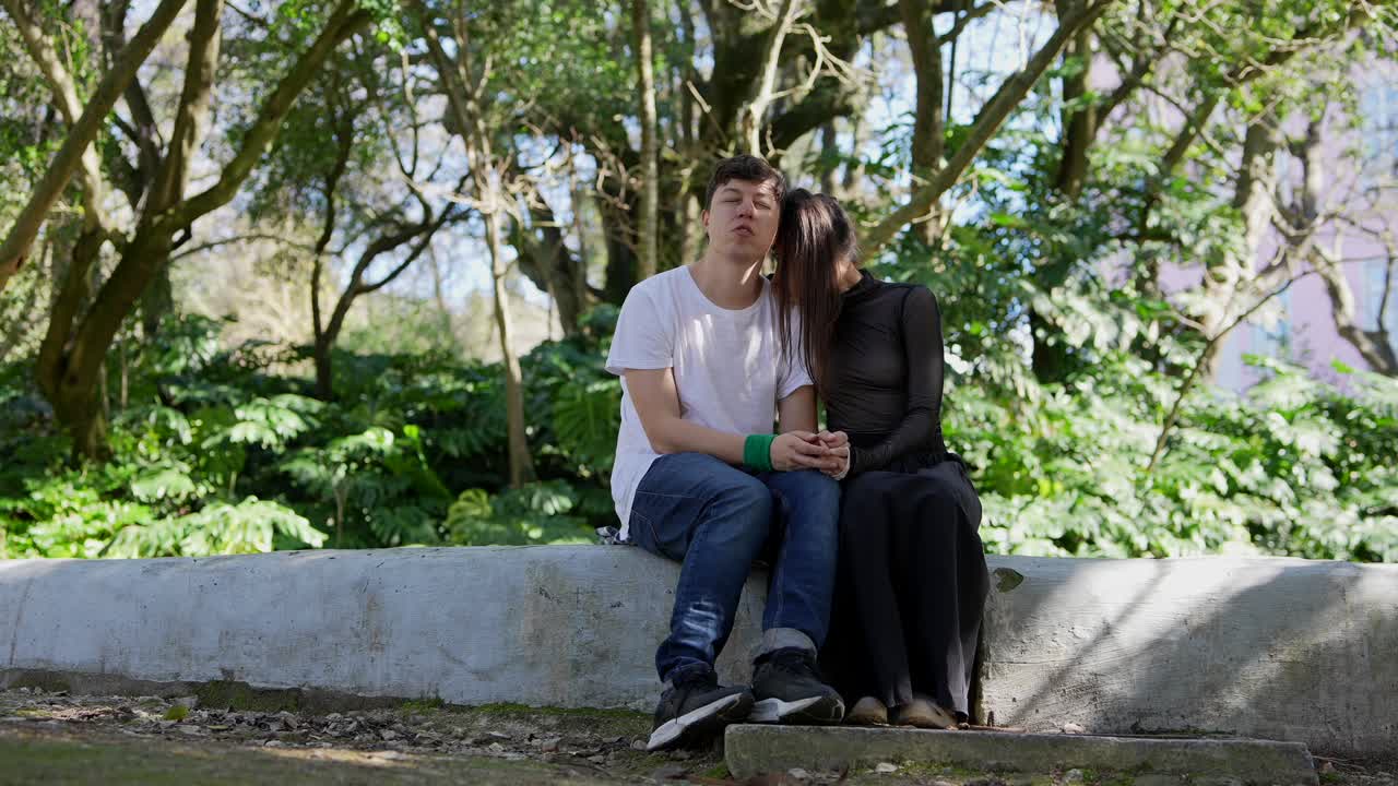 Couple Sitting in a Park