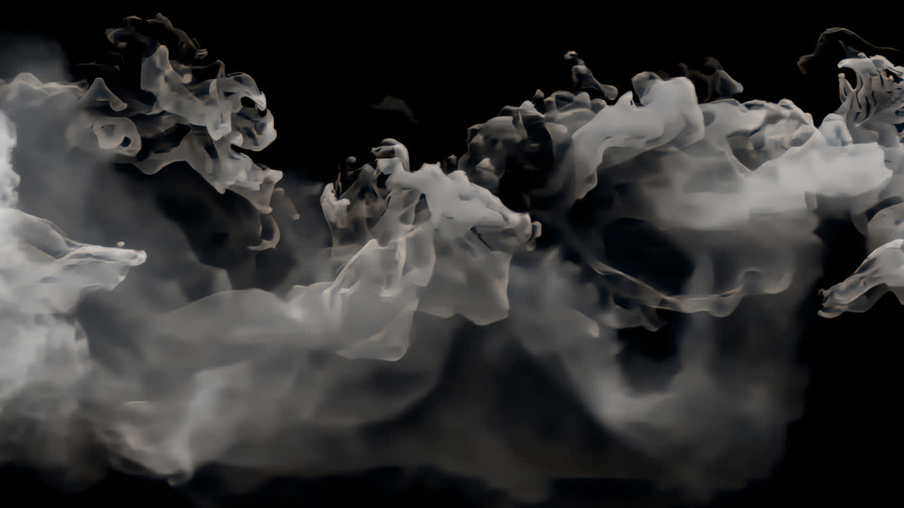 Floating smoke animated overlay, transparent 4K video, alpha channel, ProRes 4444
