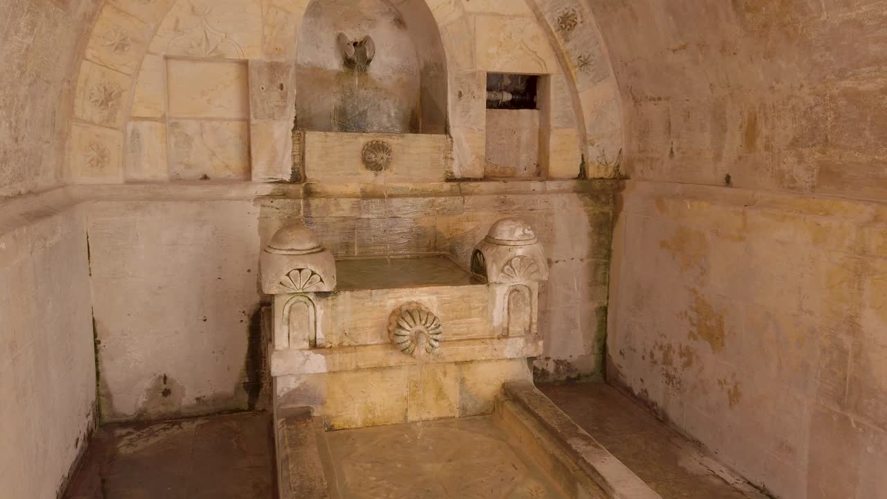 Fountain inside Sehidiye mosque courtyard, Mardin, Turkey
