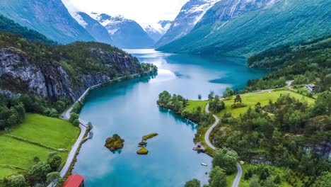 lovatnet lake beautiful nature norway.