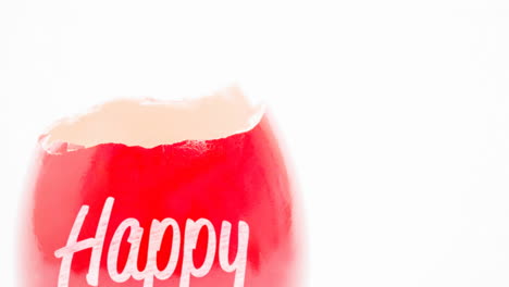 animación de texto de feliz pascua en huevo de pascua sobre fondo blanco