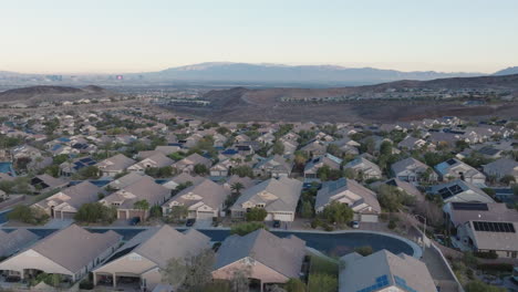 suburban homes in the nevada desert, las vegas, aerial