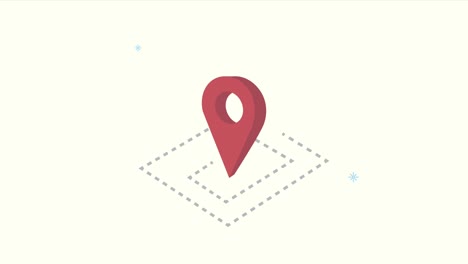 animación del servicio de ubicación gps con pin