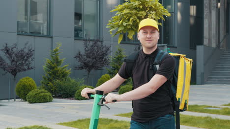 delivery person with electric scooter