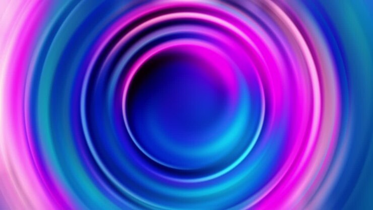 Abstract seamless loop hypnotic of pink blue circles swirl rotate. Glowing hypnotic rings animation. Abstract background for business presentation. Seamless loop 4k 3d render