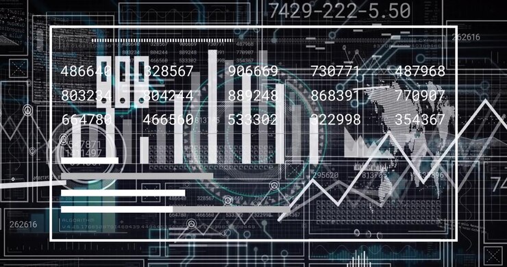 Animation of scope scanning and data processing over screens
