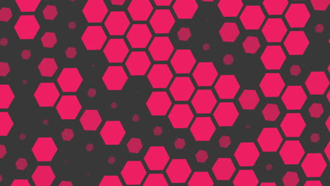 Motion-intro-geometric-neon-red-small-hexagons-abstract-background