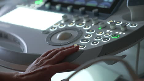 close-up of ultrasound machine controls